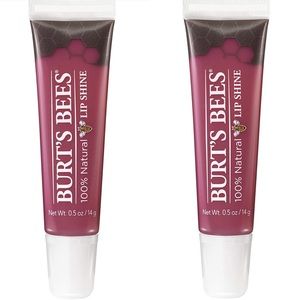 2 Burt's Bees Lip Shine Pucker (050) one tube has been opened to test color